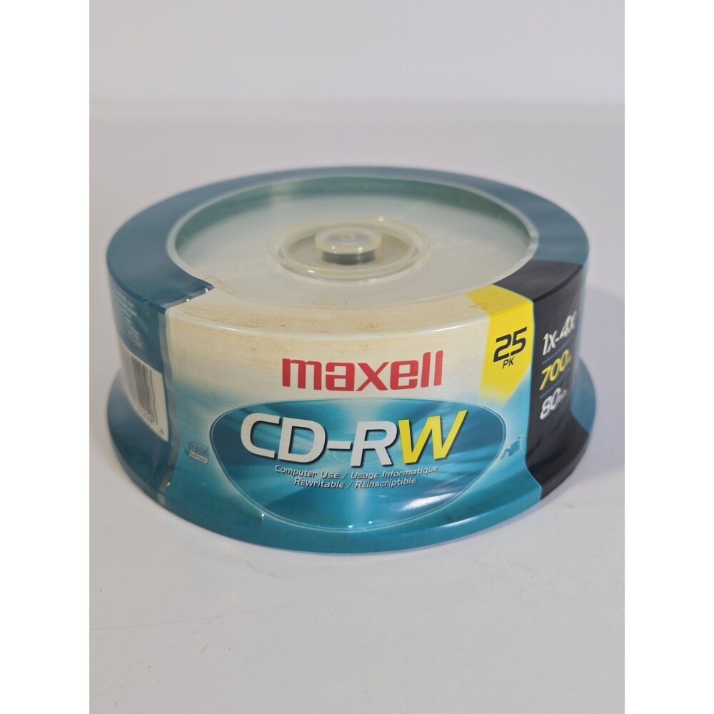 Maxell CD-RW 25 Pack 700MB 80 Min 1x-4x Rewritable Blank Discs Sealed